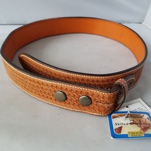 NWT Tahoe Western Tan Braided Leather Belt